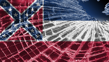 Image showing Broken ice or glass with a flag pattern, Mississippi