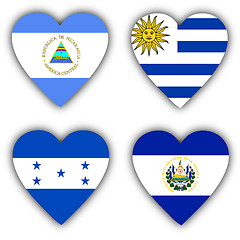 Image showing Flags in the shape of a heart, coutries