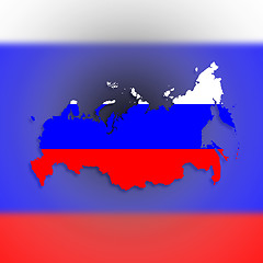Image showing Map of Russia with flag inside