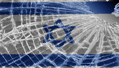 Image showing Broken ice or glass with a flag pattern, Israel 
