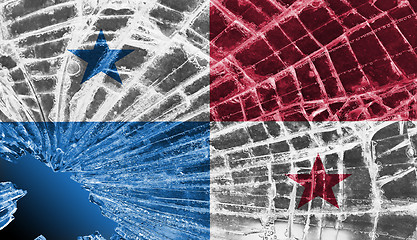 Image showing Broken glass or ice with a flag, Panama