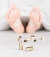 Image showing Dead body with bullets