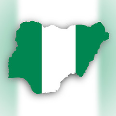 Image showing Nigeria map with the flag insid