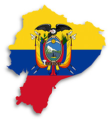 Image showing Map of Ecuador filled with flag
