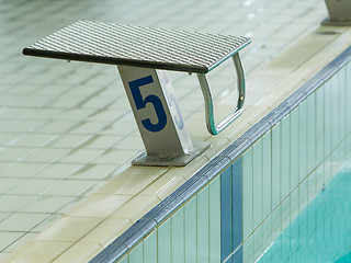 Image showing Swim race starting block