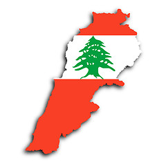 Image showing Lebanon map with the flag inside