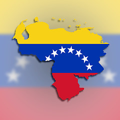Image showing Venezuela map with the flag inside