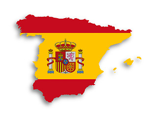 Image showing Spain map with the flag inside