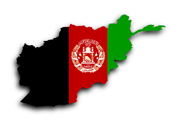 Image showing Map of Afghanistan filled with flag