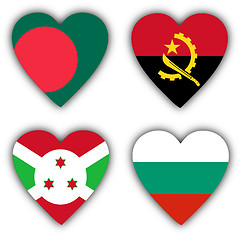 Image showing Flags in the shape of a heart, coutries