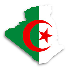 Image showing Map of Algeria filled with flag