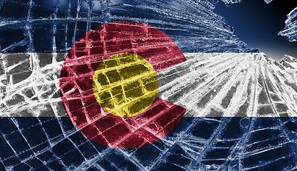 Image showing Broken ice or glass with a flag pattern, Colorado