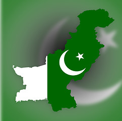 Image showing Map of Pakistan with their flag