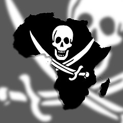 Image showing Map of Africa filled with a pirate flag