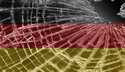 Image showing Broken ice or glass with a flag pattern, Germany