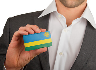 Image showing Businessman is holding a business card, Rwanda