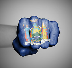 Image showing United states, fist with the flag of New York