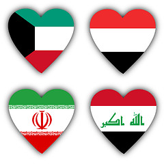 Image showing Flags in the shape of a heart, coutries