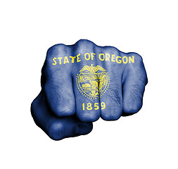 Image showing United states, fist with the flag of Oregon