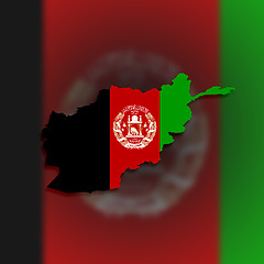 Image showing Map of Afghanistan filled with flag