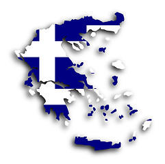 Image showing Greece map with the flag inside