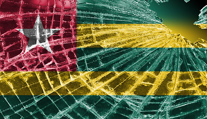 Image showing Broken ice or glass with a flag pattern, Togo