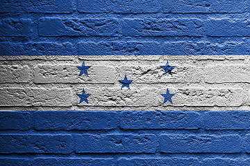 Image showing Brick wall with a painting of a flag, Honduras