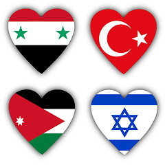 Image showing Flags in the shape of a heart, coutries