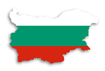 Image showing Map of Bulgaria filled with flag