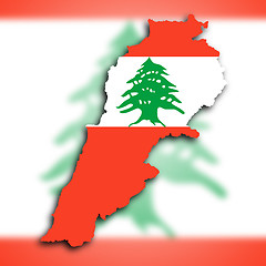 Image showing Lebanon map with the flag inside