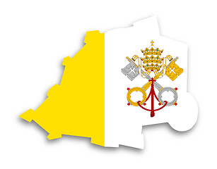 Image showing Map of Vatican City filled with flag
