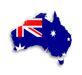 Image showing Australia map with the flag inside