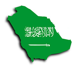 Image showing Saudi arabia map filled with flag
