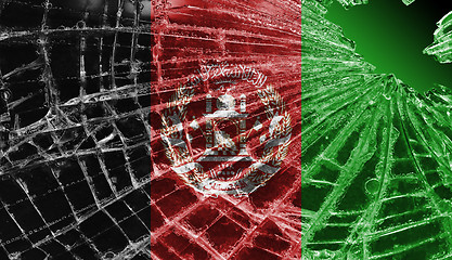 Image showing Broken ice or glass with a flag pattern, Afghanistan