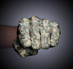 Image showing Front view of a punching fist