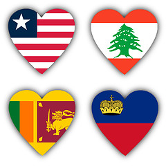 Image showing Flags in the shape of a heart, coutries