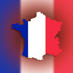 Image showing Map of the French Republic with national flag