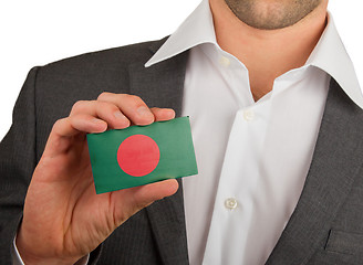 Image showing Businessman is holding a business card, Bangladesh