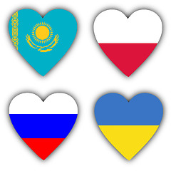 Image showing Flags in the shape of a heart, coutries