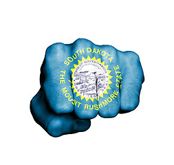 Image showing United states, fist with the flag of South Dakota