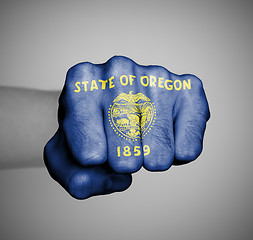 Image showing United states, fist with the flag of Oregon