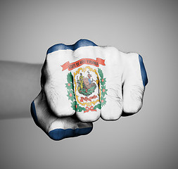 Image showing United states, fist with the flag of West Virginia