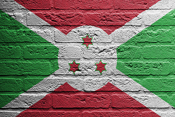 Image showing Brick wall with a painting of a flag, Burundi