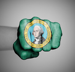 Image showing United states, fist with the flag of Washington