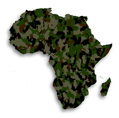 Image showing Map of Africa filled with camouflage pattern