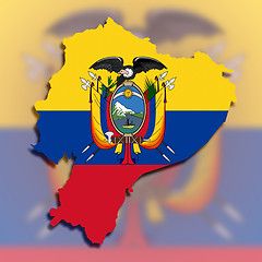 Image showing Map of Ecuador filled with flag