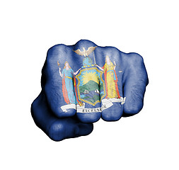 Image showing United states, fist with the flag of New York