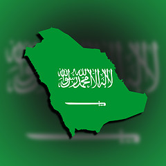 Image showing Saudi arabia map filled with flag