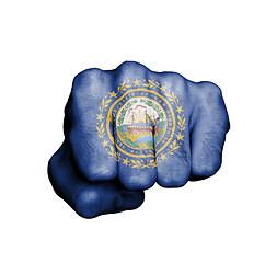 Image showing United states, fist with the flag of New Hampshire