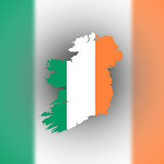 Image showing Map of Ireland with flag inside